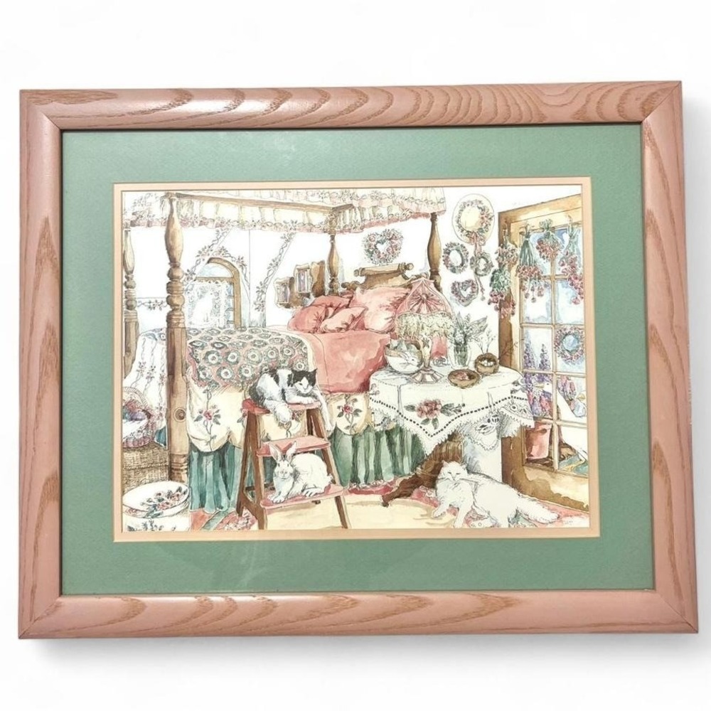 Vintage Wall Decor‎ Illustration 22"x18" Girly Coquette Whimsy Cottage Aesthetic
